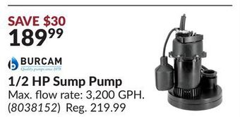 Princess Auto 1/2 hp sump pump offer