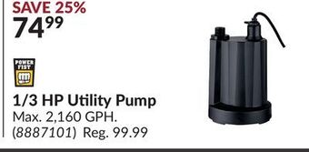 Princess Auto 1/3 hp utility pump offer
