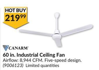 Princess Auto 60 in. industrial ceiling fan offer
