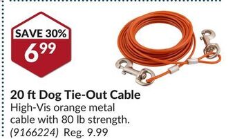 Princess Auto 20 ft dog tie-out cable offer