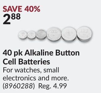 Princess Auto 40 pk alkaline button cell batteries offer
