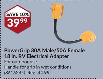 Princess Auto Powergrip 30a male/50a female 18 in. rv electrical adapter offer