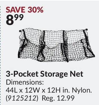 Princess Auto 3-pocket storage net offer
