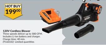 Princess Auto 120v cordless blower offer