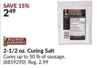 Princess Auto 2-1/2 oz. curing salt offer