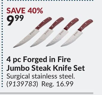 Princess Auto 4 pc forged in fire jumbo steak knife set offer