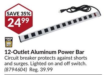 Princess Auto 12-outlet aluminum power bar offer