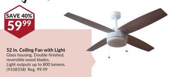 Princess Auto 52 in. ceiling fan with light offer