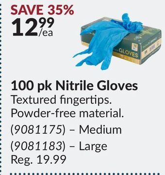 Princess Auto 100 pk nitrile gloves offer