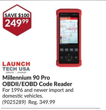 Princess Auto Millennium 90 pro obdii/eobd code reader offer