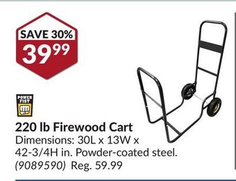Princess Auto 220 lb firewood cart offer