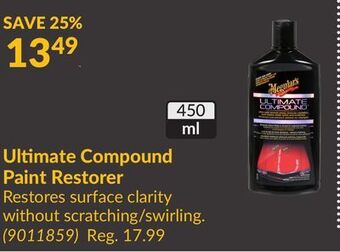 Princess Auto Ultimate compound paint restorer offer
