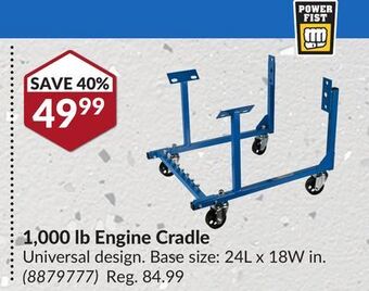 Princess Auto 1, 000 lb engine cradle offer