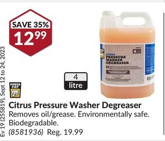 Princess Auto Citrus pressure washer degreaser offer