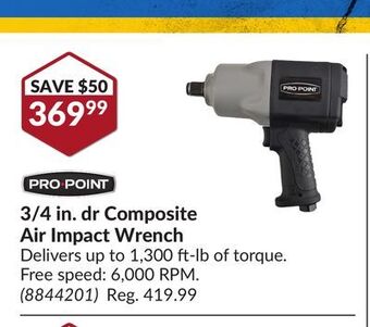 Princess Auto 3/4 in. dr composite air impact wrench offer