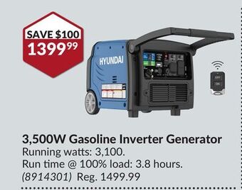 Princess Auto 3,500w gasoline inverter generator offer