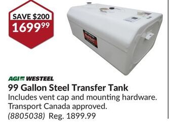 Princess Auto 99 gallon steel transfer tank offer