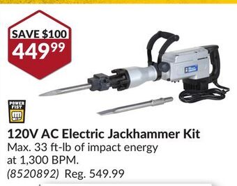 Princess Auto Power fist 120v ac electric jackhammer kit offer