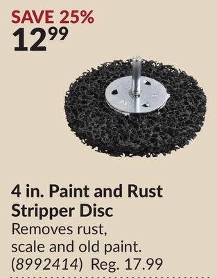 Princess Auto 3m 4 in. paint and rust stripper disc offer