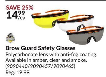 Princess Auto Brow guard safety glasses offer