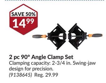 Princess Auto 2 pc 90° angle clamp set offer