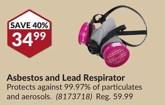 Princess Auto Asbestos and lead respirator offer