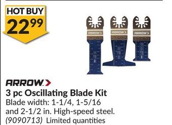 Princess Auto 3 pc oscillating blade kit offer