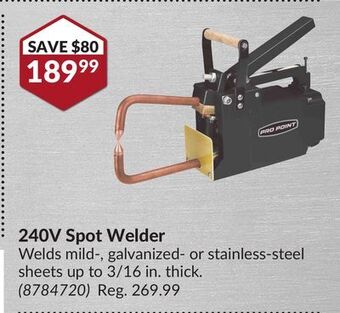 Princess Auto Pro point 240v spot welder offer