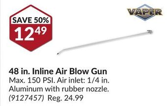 Princess Auto 48 in. inline air blow gun offer