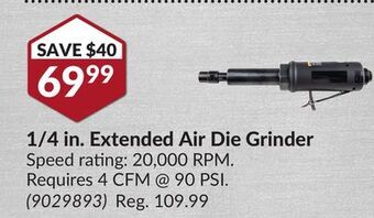 Princess Auto 1/4 in. extended air die grinder offer