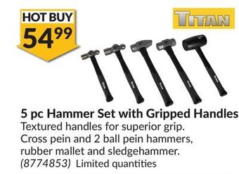 Princess Auto 5 pc hammer set with gripped handles offer