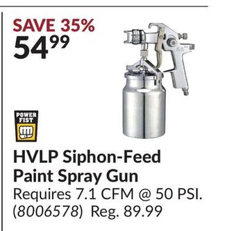 Princess Auto Power fist hvlp siphon-feed paint spray gun offer