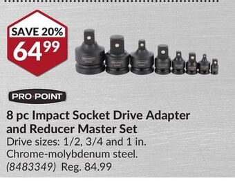 Princess Auto 8 pc impact socket drive adapter and reducer master set offer