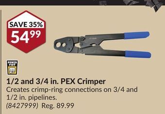 Princess Auto 1/2 and 3/4 in. pex crimper offer