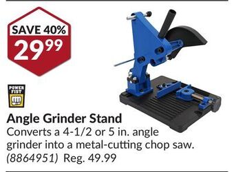 Princess Auto Power fist angle grinder stand offer