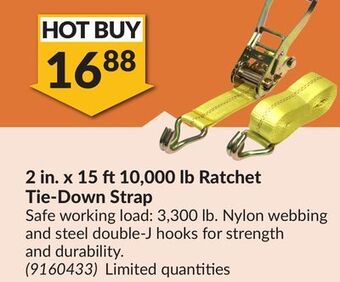 Princess Auto 2 in. x 15 ft10,000 lb ratchet tie-down strap offer
