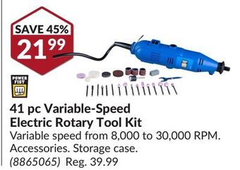 Princess Auto Power fist 41 pc variable-speed electric rotary tool kit offer