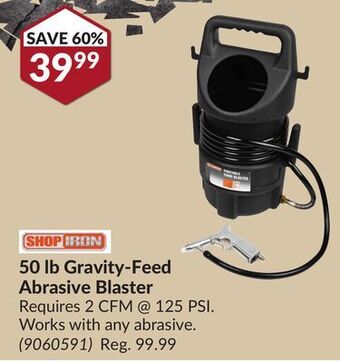 Princess Auto 50 lb gravity-feed abrasive blaster offer