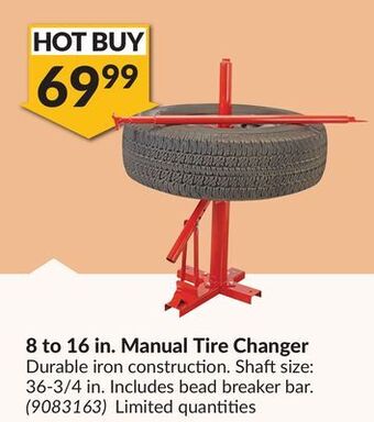 Princess Auto 8 to 16 in. manual tire changer offer