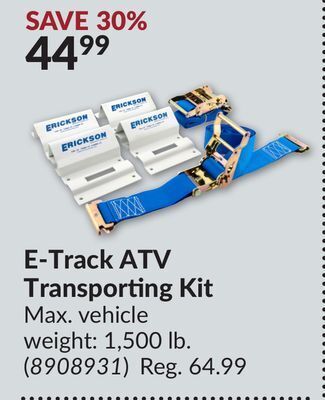 Princess Auto E-track atv transporting kit offer