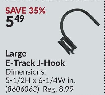 Princess Auto Large e-track j-hook offer