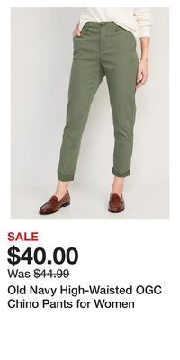 Old Navy Old navy high-waisted ogc chino pants for women offer