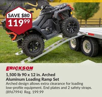 Princess Auto 1,500 lb 90 x 12 in. arched aluminum loading ramp set offer