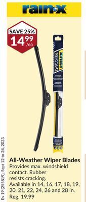 Princess Auto All-weather wiper blades offer