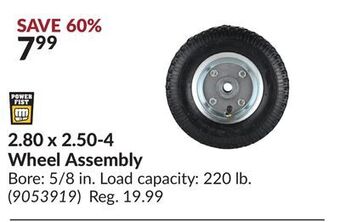Princess Auto 2.80 x 2.50-4 wheel assembly offer