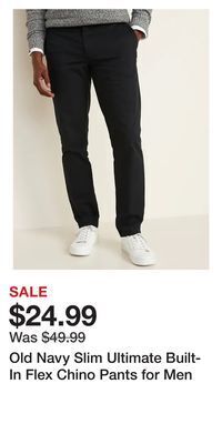 Old Navy Old navy slim ultimate built-in flex chino pants for men offer