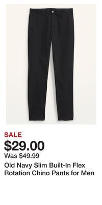Old Navy Old navy slim built-in flex rotation chino pants for men offer