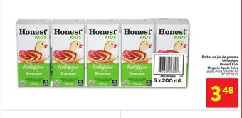 Walmart Honest Kids Organic Apple Juice 5 x 200 ml offer