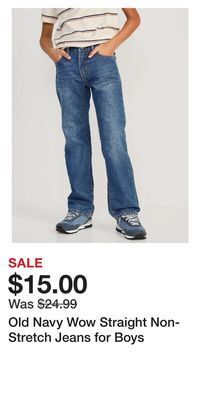 Old Navy Old navy wow straight non-stretch jeans for boys offer