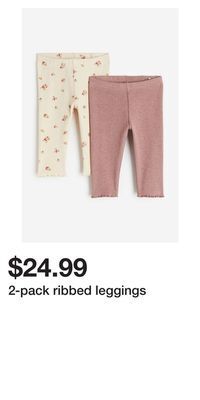 H&M 2-pack ribbed leggings offer